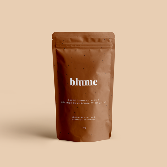 Blume Cacao Tumeric Blend. There’s a reason we call this blend ‘Moon Mylk.’ Destress, unwind and head straight to relaxation island. Turmeric soothes your body, and ashwagandha calms your mind. Formulated to reduce stress, give your skin a natural glow and ease digestion. Finally, a satisfying hot chocolate with benefits. Sip sip and zen on.