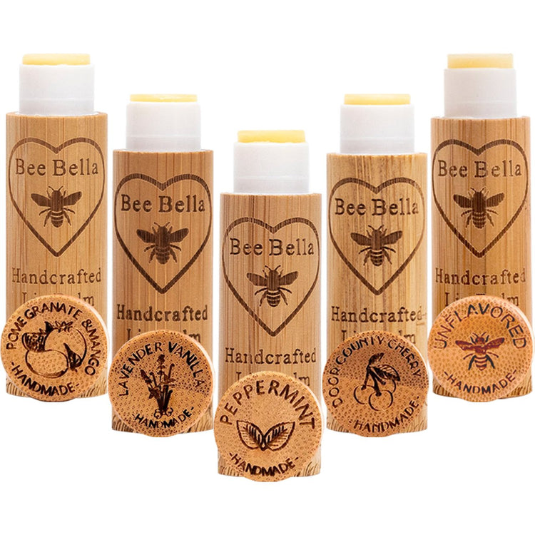 Bee Bella Five Flavours Labels Lip Balm