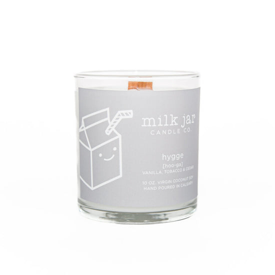 milk jar hygge candle vanilla tobacco & cedar