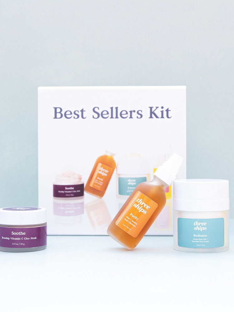 Three Ships Bestsellers Kit! Four full-sized favourites that are amazing for all skin types. Save 25% vs. buying products alone! Discount codes do not apply to skin kits.