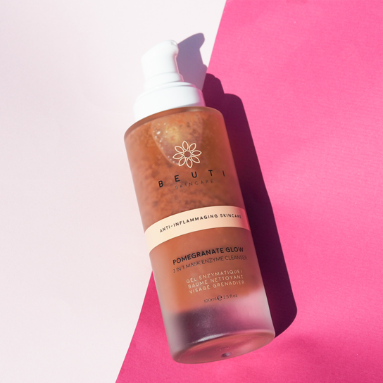 beuti skincare pomegranate glow enzyme cleanser canada vossity kalonegy